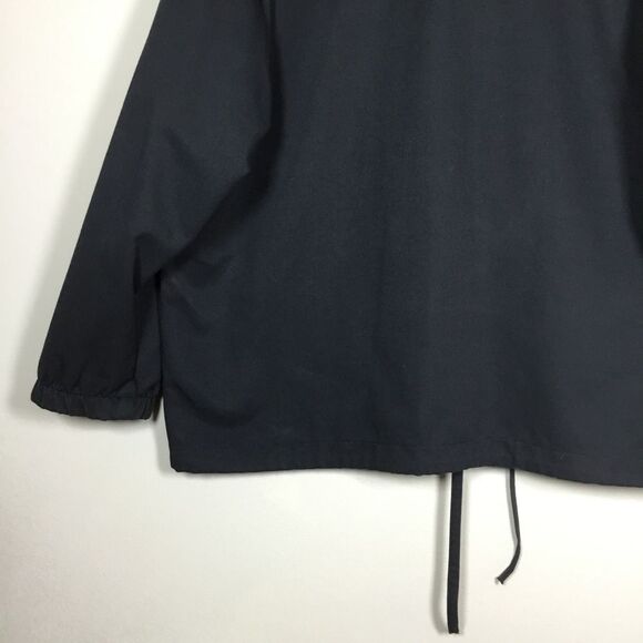 Black jacket with embroidered lighthouses drawstring waist zipper front size L - Picture 7 of 9